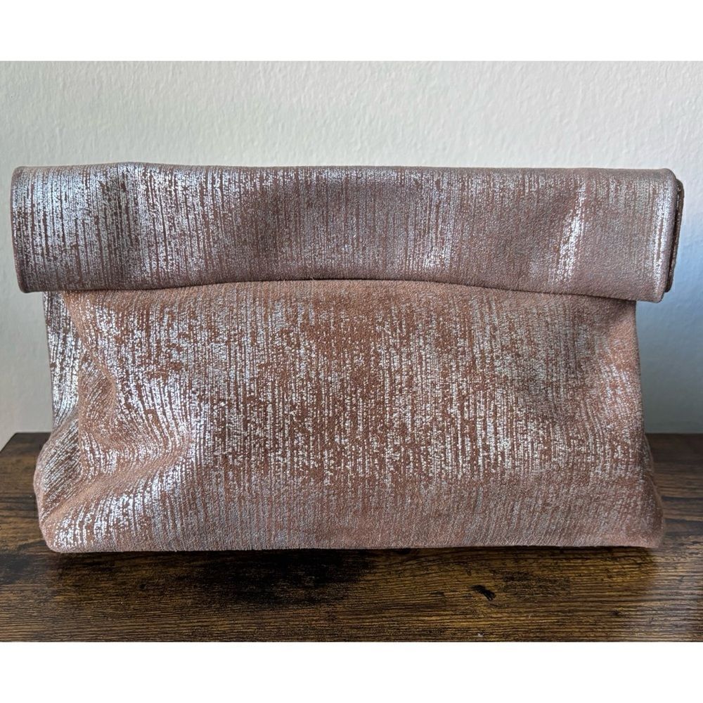 RARE Marie Turnor Leather Distress The  Lunch Bag in Camel Gold